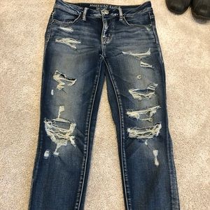 AE Cropped Rip Jegging - Size 4